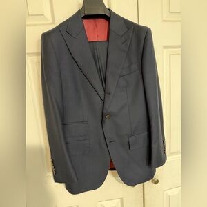 Suit supply men’s peak lapel navy blue suit